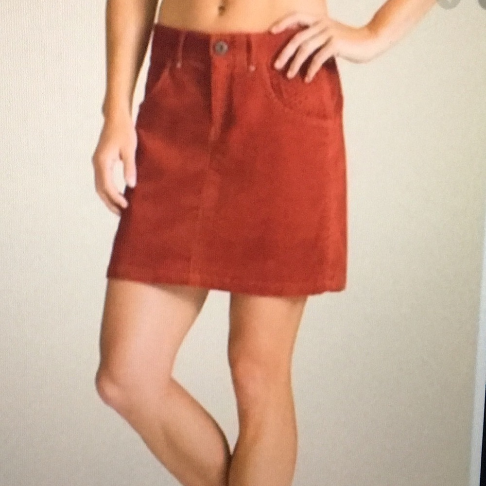 Athleta Corduroy Burnt Orange Skirt (6)